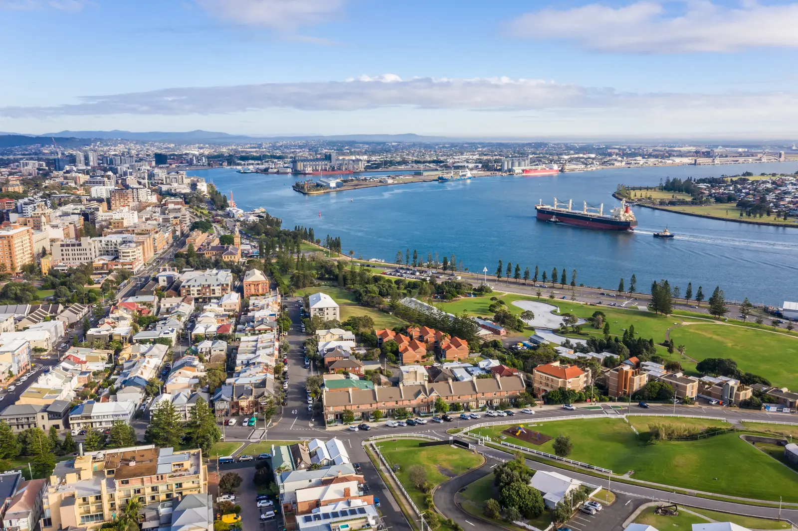 Newcastle waterfront: the cheapest-fuel map opens here by default.